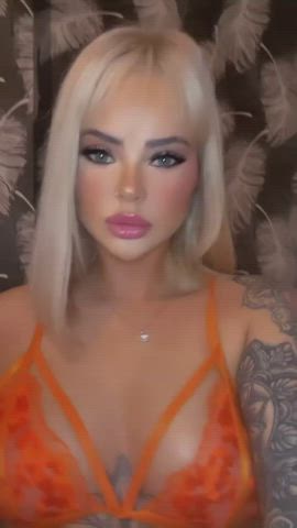Feeling sexy in this orange lingerie