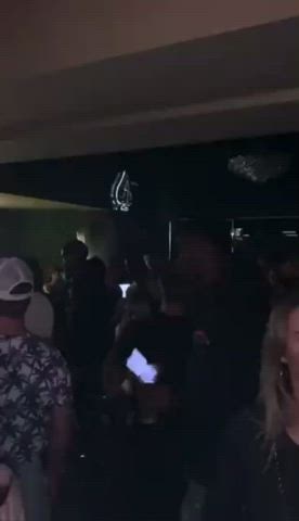 club dancing fake boobs fake tits flashing public clip