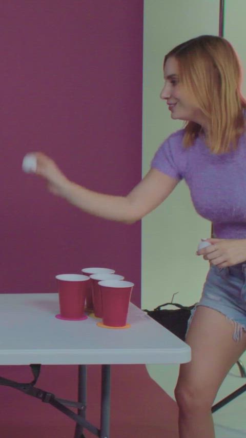 Flashing at the beer pong table