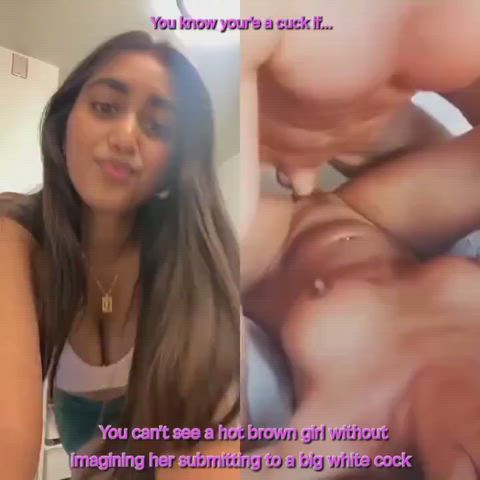 All brown boys get turned on seeing a sexy brown girl dominated by a bigger white