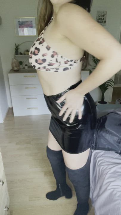 Leopard and leather titty drop