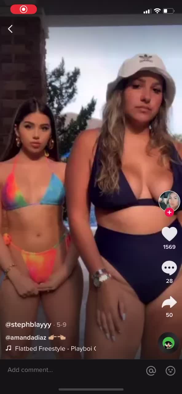 Sexy big boobie teens make there jugs bounce to the song in sexy bikinis and dance