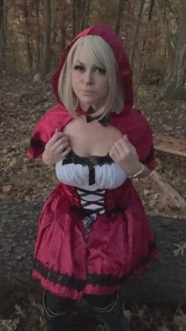 blonde costume public tits milf clip