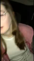 Drunk girls flashing boobs and kissing in the car
