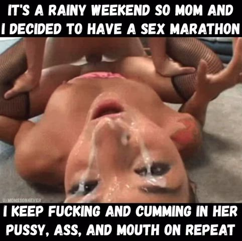 Pumping cum into my mom all day long 😍