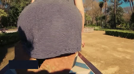 Ass Flashing in Public Park