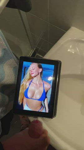 big tits bikini celebrity cum cumshot facial tribute clip