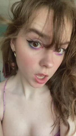 Cleavage Dancing Dress Purple Bitch Seduction Shaking Teen TikTok clip