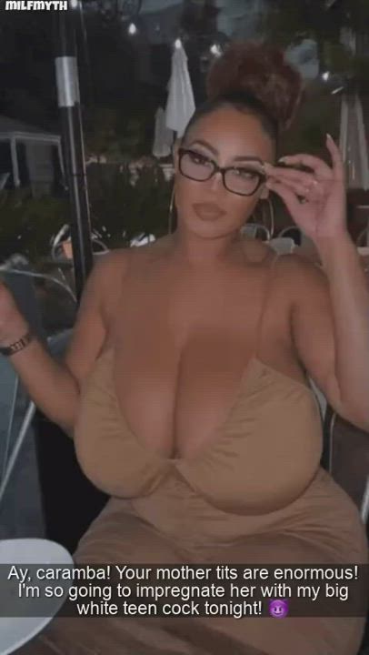 Big Tits Caption Ebony MILF clip
