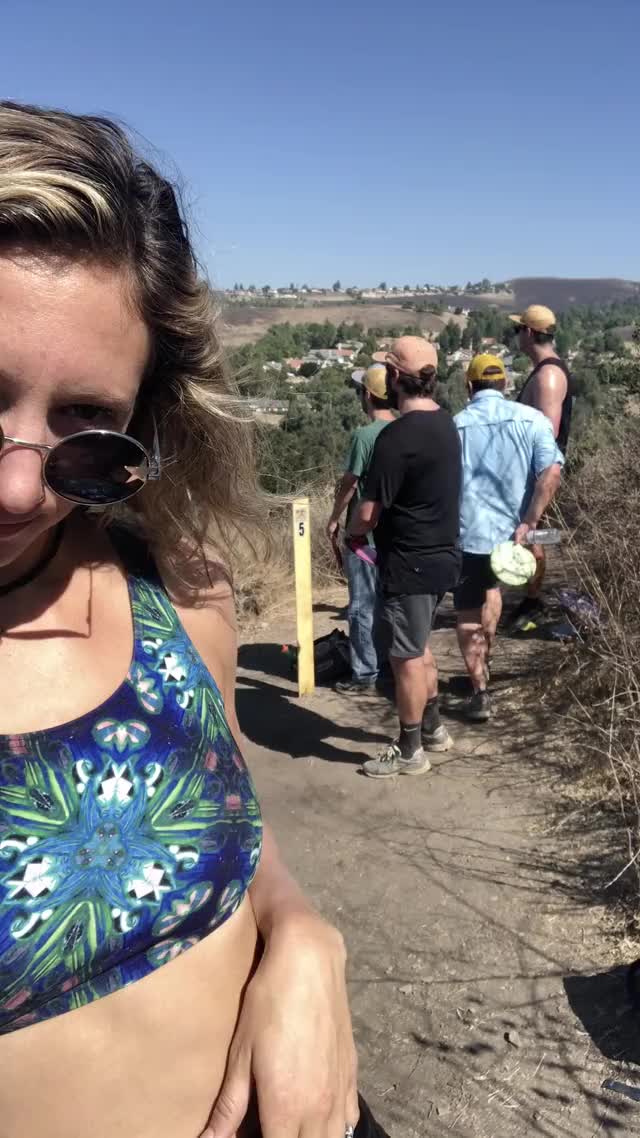 The boys were too involved with our disc golf game to notice me exposing myself :p