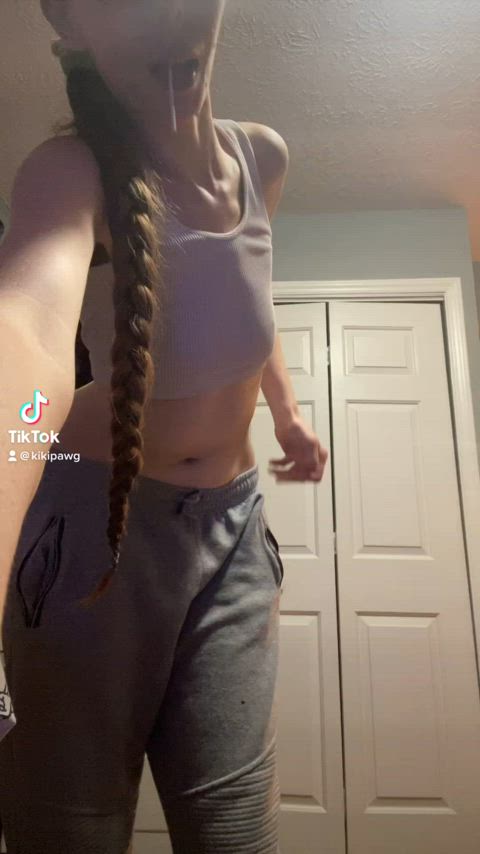 clothed long hair small tits tiktok clip