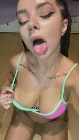 want to cum on my tits or in mouth?