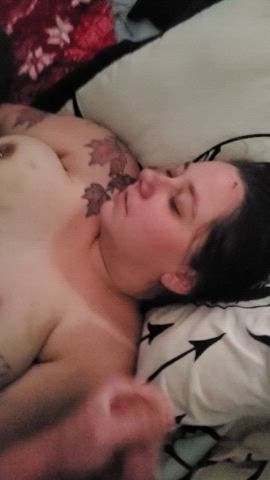 big tits cum cumshot facial sleeping cumslut clip