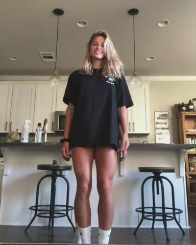 Blonde Brunette Cute Dancing Legs Twins clip