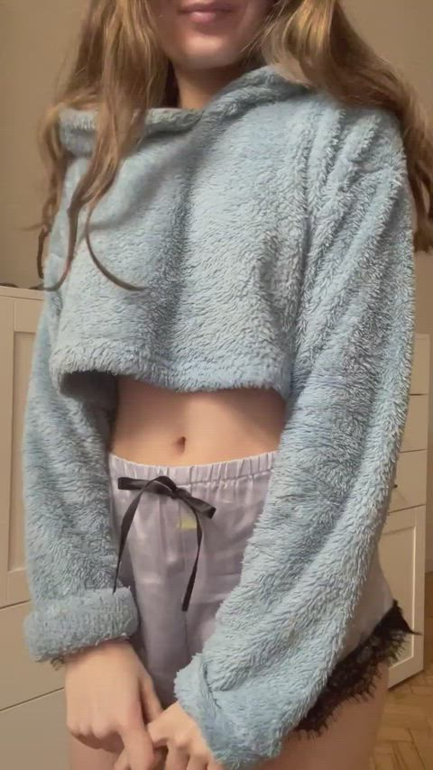 Cute tiny titty drop to start the day