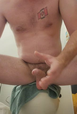 Before I oiled my cock to jerk off