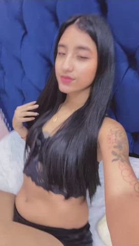 camgirl latina lingerie long hair masturbating sensual sex teen webcam clip