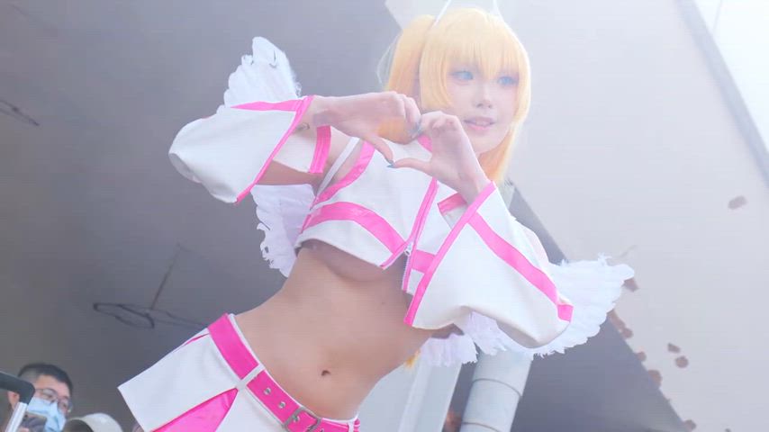 asian cosplay underboob clip