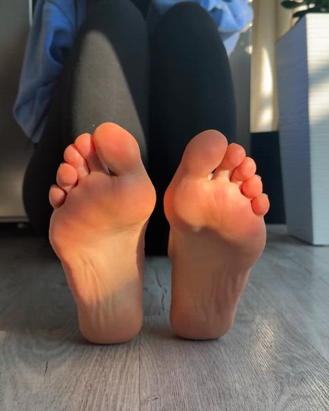 Morning soles saying come and lick them clean