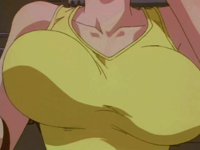 anime big tits bouncing tits ecchi tank top clip