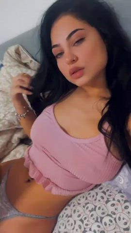 big tits brunette european solo teen clip