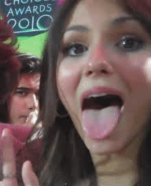 celebrity long tongue victoria justice clip