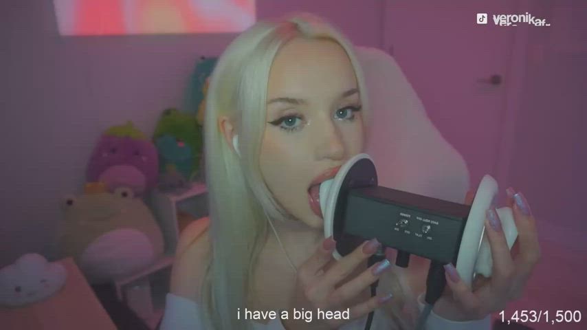 asmr blonde tongue fetish clip