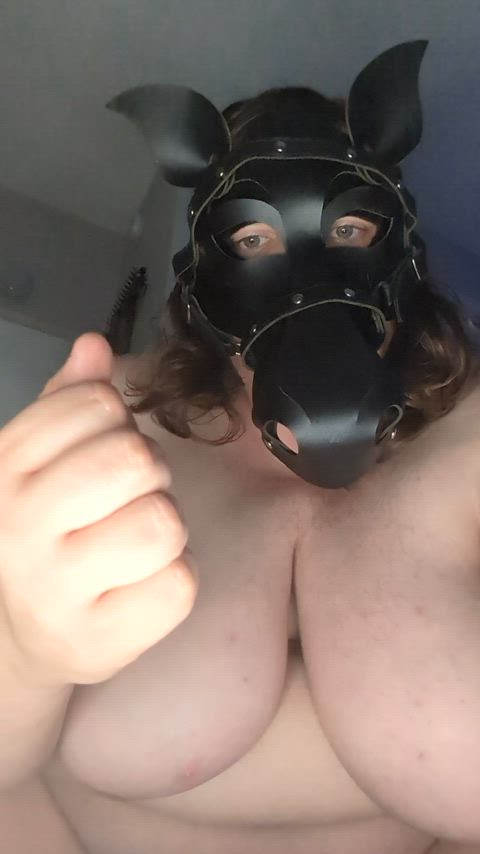 cum edging ftm grool leather mask queer wet and messy hands clip