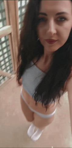 brunette petite small tits clip