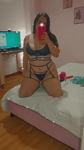 big ass big tits curvy latina lingerie natural tits pussy solo webcam clip