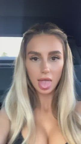 Blonde Hotwife Tongue Fetish clip