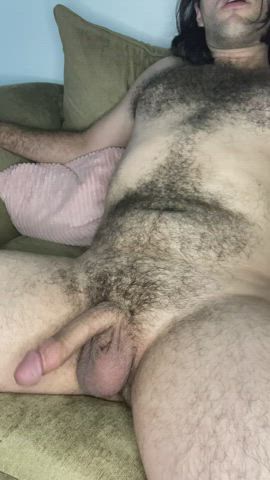 Do you like how my low hanging cock twitches and spins? 🖤