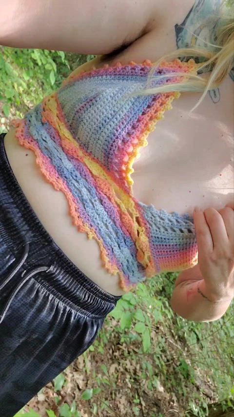 i crocheted the perfect top for flashing people!