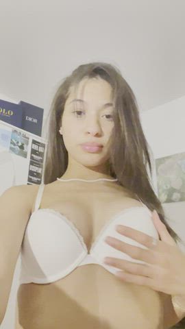 19 years old boobs erotic lingerie onlyfans tease teen thick tits clip