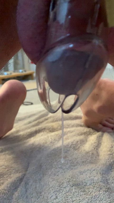 chastity cum dripping gay precum clip