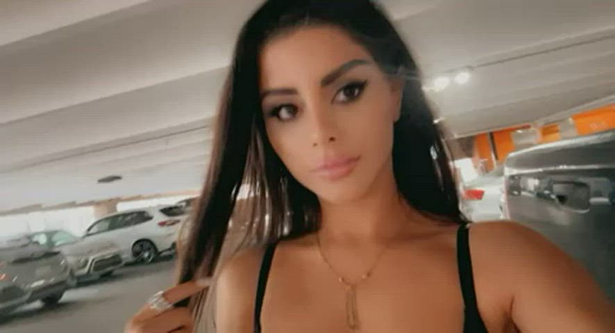 big tits flashing latina public clip