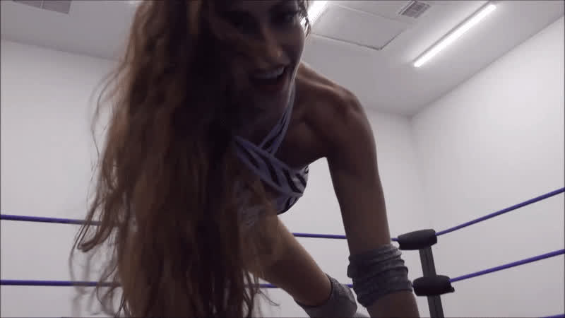 brunette mexican white girl wrestling clip