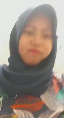 Big Tits Bra Flashing Hijab Indonesian Panties Pussy Strip clip