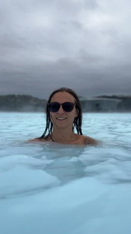 Getting fully naked at the blue lagoon was very risky