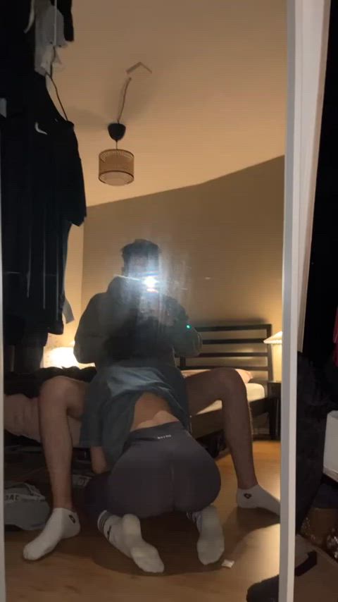 ass blowjob cheating cuckold daughter girlfriend mirror step-daughter teen yoga pants
