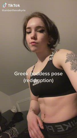 Muscular Girl Fitness Goth TikTok clip