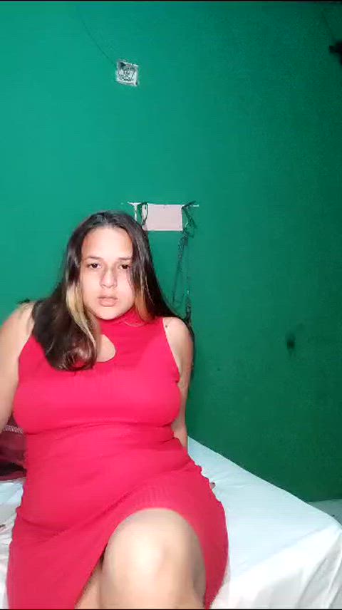 girl in red is waiting for love and a good fuck