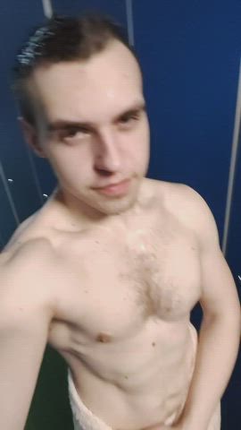 Any reasons why you're not sucking my cock in locker room?