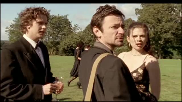 Hayley Atwell - The Line of Beauty (2006, E1) - cleavage in dress at an outdoor party,