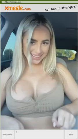 big tits boobs bouncing tits car flashing milf clip