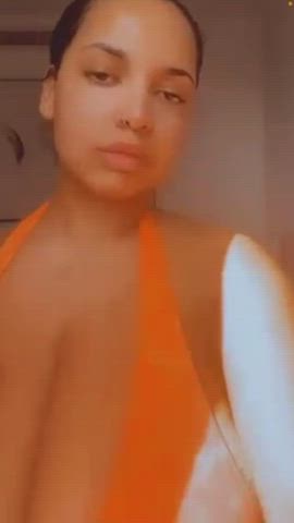 busty cleavage huge tits clip