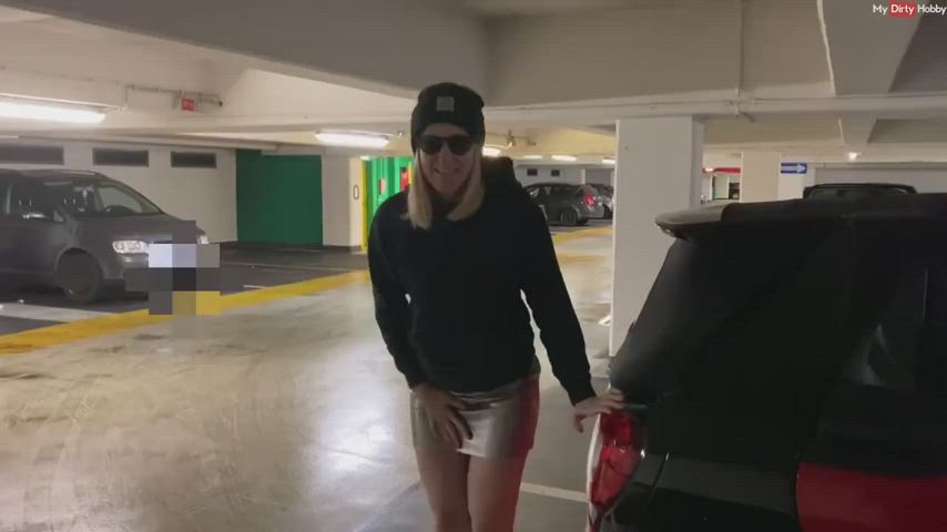 blonde pee peeing piss pissing public clip