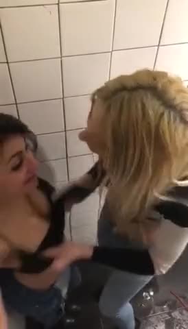 Two Girls at Toilet have Fun again