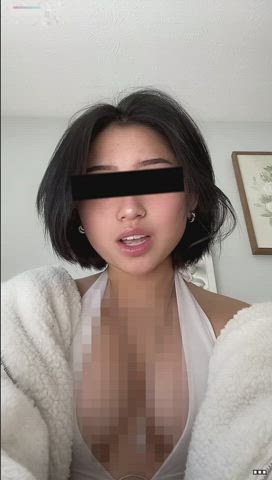 Asian Censored Cleavage Cuckold Humiliation Short Hair TikTok clip