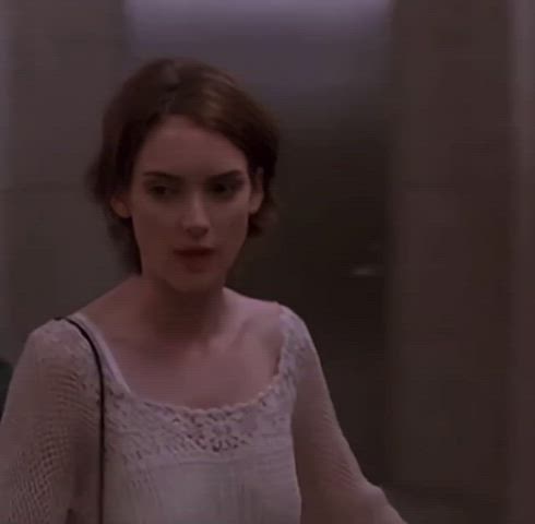Prime mid nineties Winona Ryder with some slow motion jiggle action in Reality Bites.